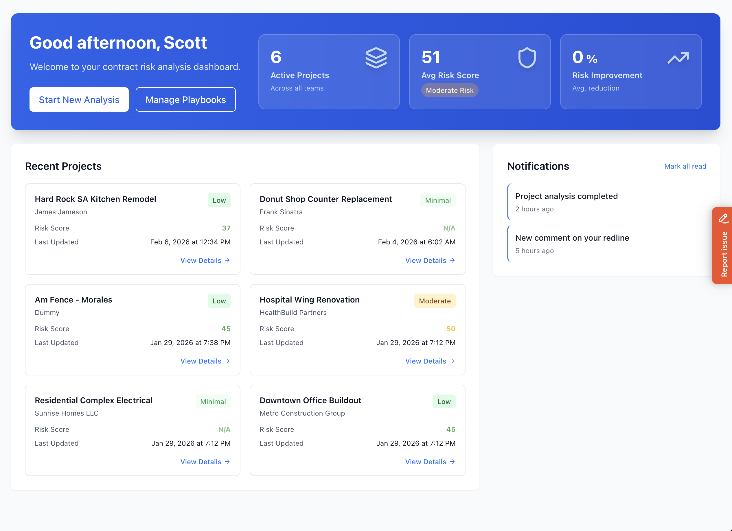 Redliner Pro risk assessment view